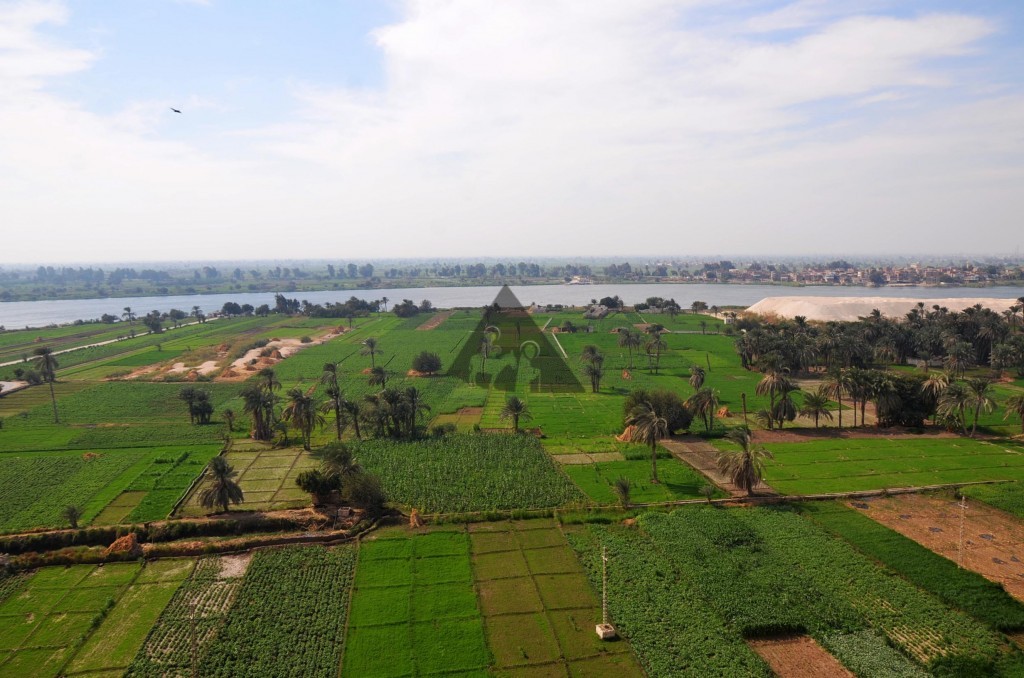 Nile and Fields view from Gabal AlTeir